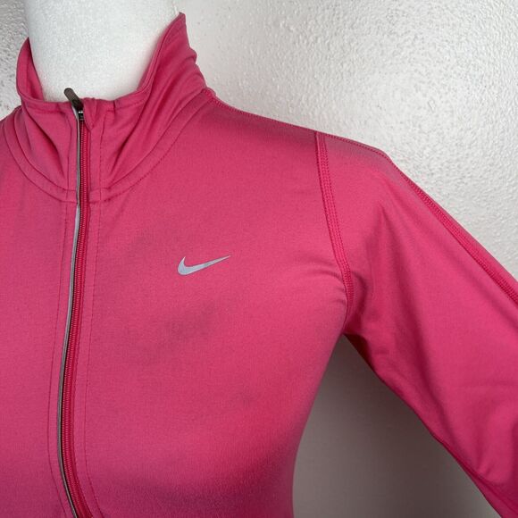 Nike Sweater Women Extra Small Pink Long Sleeve 3/4 Zip Dri-Fit Running Pullover - Picture 10 of 14